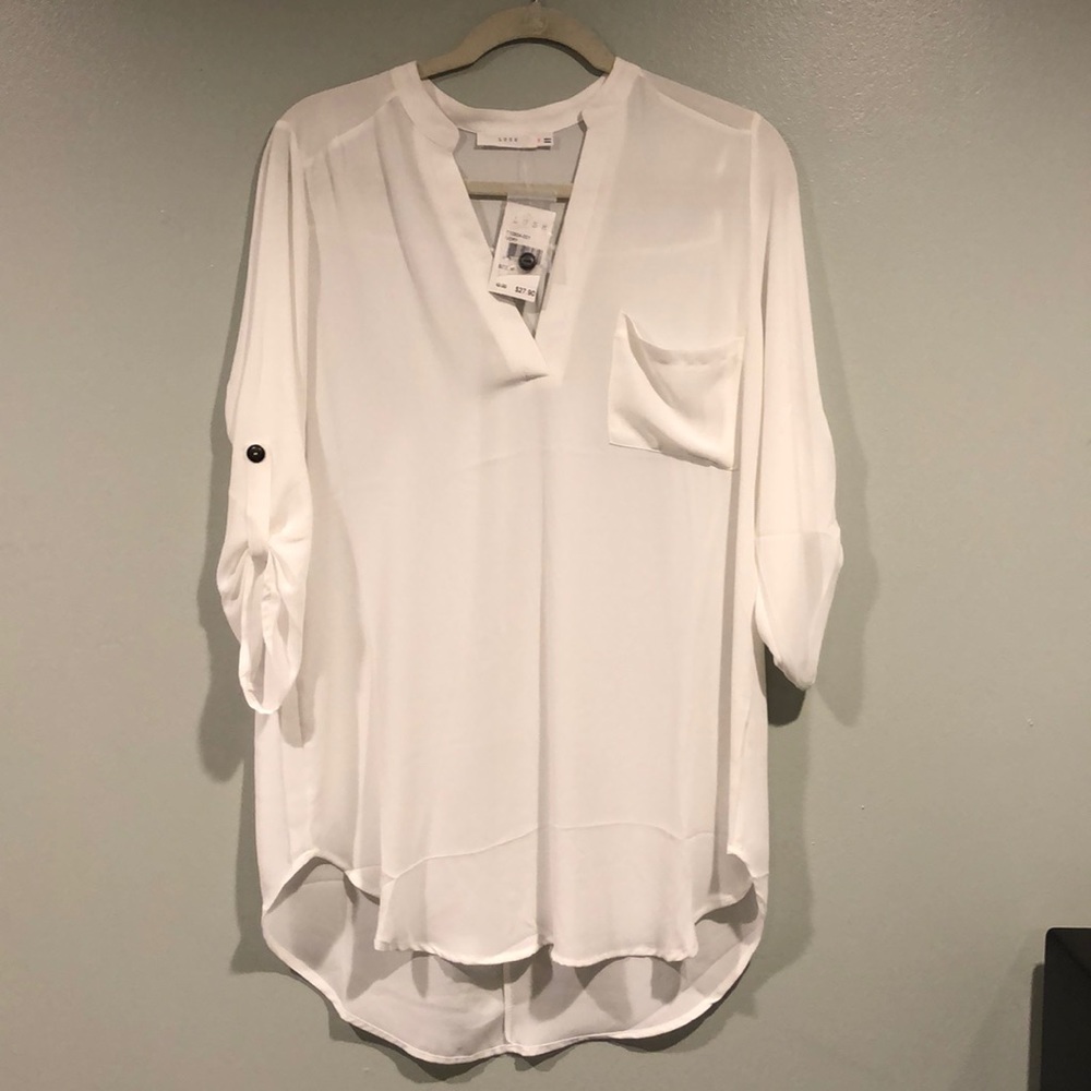Lush white tunic blouse NWTS